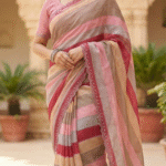 Pastel Stripe Chiffon Saree