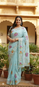 Gota Work Soft Glass Silk Saree