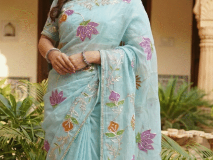 Gota Work Soft Glass Silk Saree