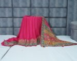 Rani Weaving Saree With Hand & Mirror Work - Image 4