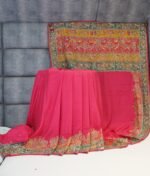 Rani Weaving Saree With Hand & Mirror Work - Image 2