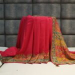 Rani Weaving Saree With Hand & Mirror Work