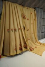 Beige Cream Pure Chinnon Crape Hand Embroidery - Image 3