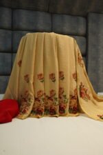 Beige Cream Pure Chinnon Crape Hand Embroidery