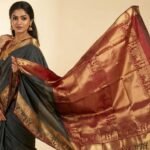 Pure Kanjivaram Silk Handloom Black Plane Saree