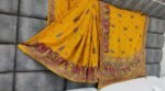 Golden Yellow Weaving Saree With Hand & Mirror Work - Image 2