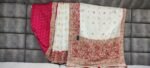 White & Rani Kattan Silk Saree With Mirror & Diamond Work - Image 2