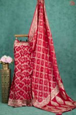 Kattan Silk Cherry Red Saree