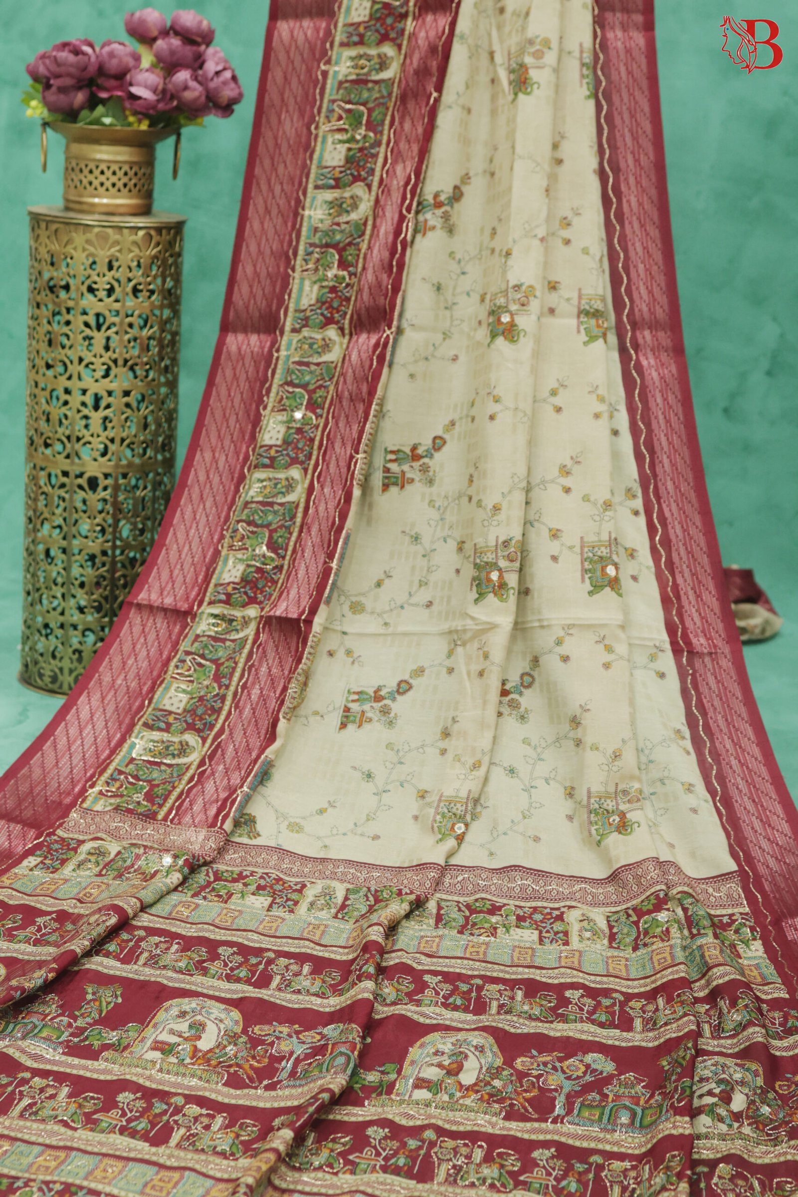 121 Heritage Kalamkari Silk Saree - Image 1