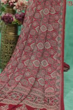 Elegant Ajrakh Print Synthetic Saree