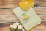Graceful Off-White Saree with Yellow Blouse - Image 2