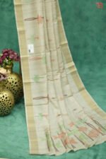 Elegant Cream Tussar Silk Saree