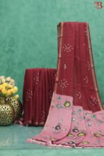 Elegant Bandhani & Floral Print Saree