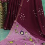 Elegant Bandhani & Floral Print Saree
