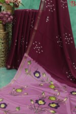 Elegant Bandhani & Floral Print Saree