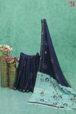 Elegant Bandhani & Floral Print Saree - Image 2