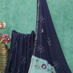 Elegant Bandhani & Floral Print Saree