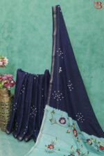 Elegant Bandhani & Floral Print Saree