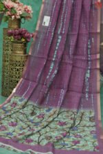 Elegant Kalamkari Print Linen Saree