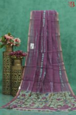 Elegant Kalamkari Print Linen Saree - Image 2