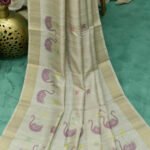 Minimalist Swan Tussar Silk Saree
