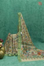 Traditional Kalamkari Off White Cream Saree
