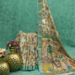 Traditional Kalamkari Off White Cream Saree