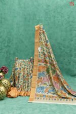 Traditional Kalamkari Figure Print Saree - Image 2