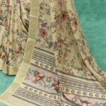 Elegant Floral Tussar Silk Saree