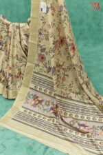Elegant Floral Tussar Silk Saree