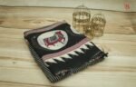 Handcrafted Mirror Work Linen Saree - Image 3