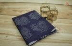 Handcrafted Mirror Work Linen Saree - Image 3