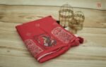 Handcrafted Mirror Work Linen Saree - Image 3