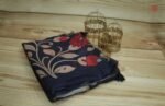 Handcrafted Mirror Work Linen Saree - Image 3