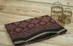 Traditional Ajrakh Print Mulmul Cotton Saree - Image 3
