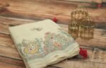 Artistic Madhubani Style Linen Saree With Mirror Work - Image 3