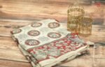 Handcrafted Mirror Work Linen Saree - Image 3