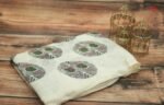 Handcrafted Mirror Work Linen Saree - Image 3