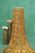 Traditional Kalamkari Print Mulmul Cotton Saree - Image 2