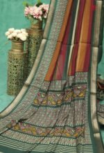 Classic Multi Print Mulmul Cotton Saree - Image 2