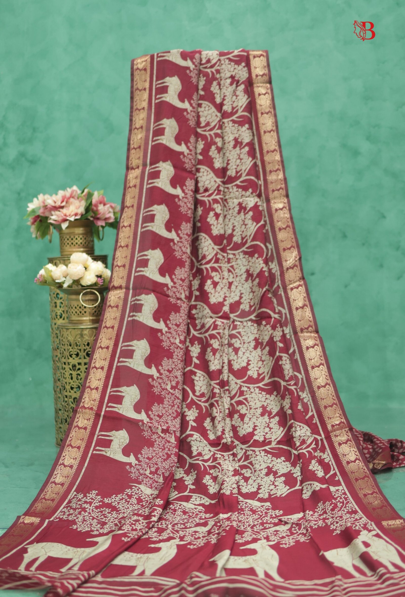 4F0A2626 Traditional Kalamkari Print Mulmul Cotton Saree - Image 1