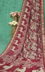 Traditional Kalamkari Print Mulmul Cotton Saree - Image 2
