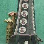 Handcrafted Mirror Work Linen Saree