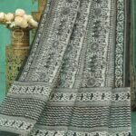 Handcrafted Mirror Work Linen Warli ArtSaree