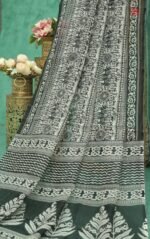 Handcrafted Mirror Work Linen Warli ArtSaree