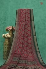 Traditional Ajrakh Print Mulmul Cotton Saree