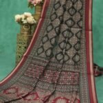 Traditional Ajrakh Print Mulmul Cotton Saree