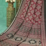 Traditional Ajrakh Print Mulmul Cotton Saree