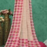 Mirror Work Linen Saree