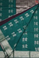 Chanderi Cotton Saree with Jacquard Border - Image 2